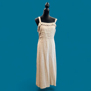 Cottage Beach Boho Hippie ABLE Kendra Ruffle Dress Tan Taupe XXL